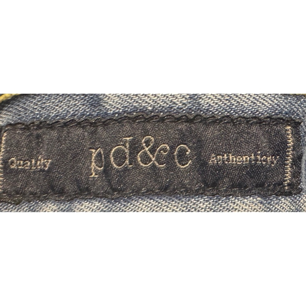 PD&C Men's Blue Medium Wash Ripped Denim Slim Straight Distressed Jeans Sz 32x30 - Picture 5 of 10